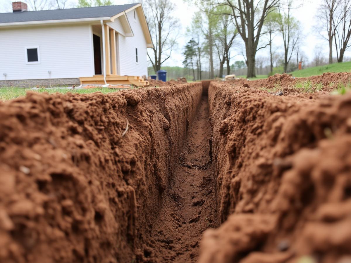 Foundation trench excavation